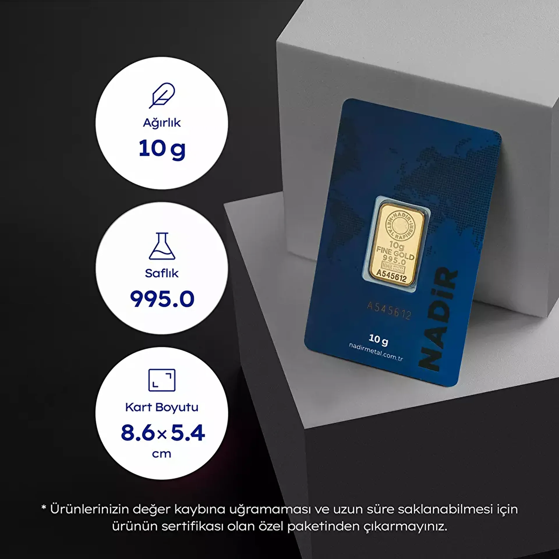 NadirGold 10 Gr Külçe Altın - 3