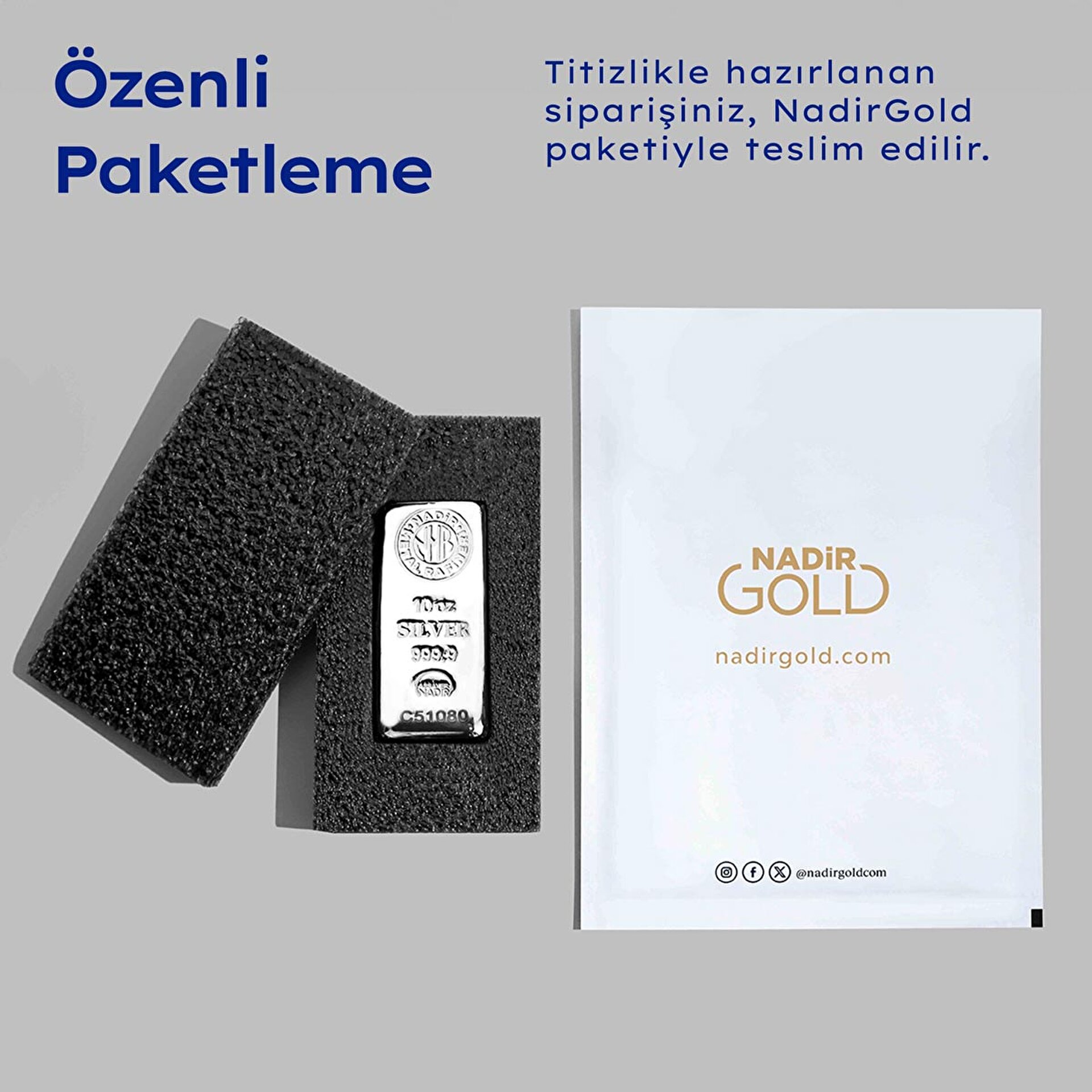 NadirGold 10 Oz Gümüş Külçe - 2