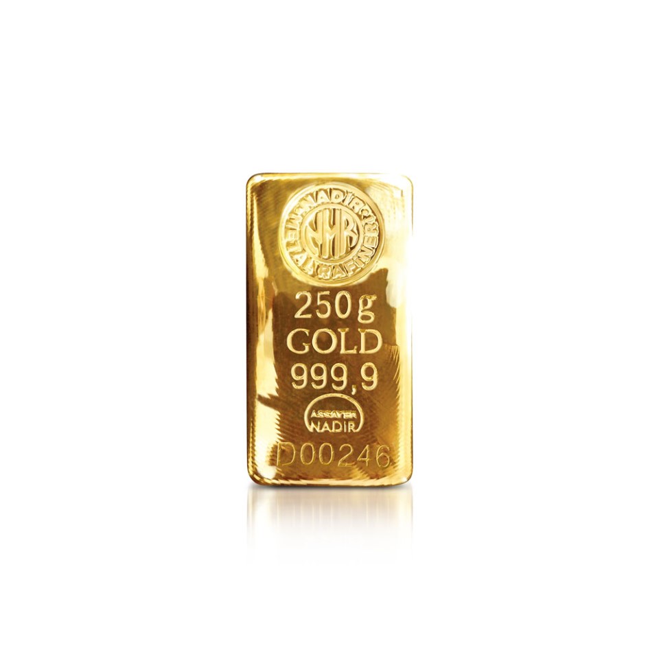NadirGold 250gr Külçe Altın 999‚9